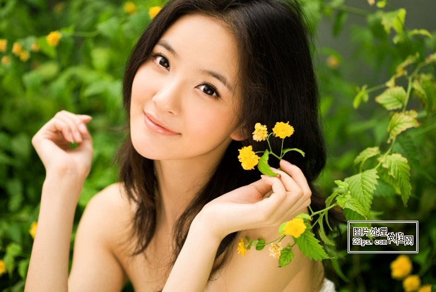 Photoshop給外景美女照片增加唯美的橙黃色 三聯教程