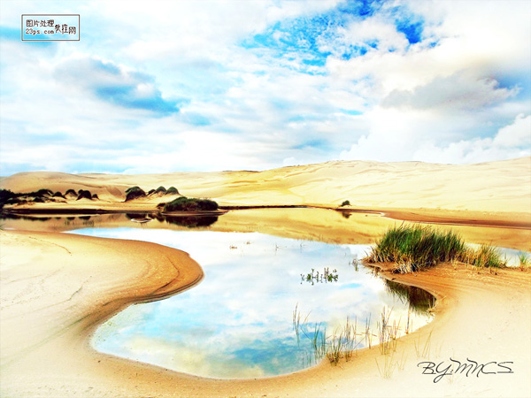 PhotoShop給昏暗的沙漠風景調出夢幻唯美仙境效果教程