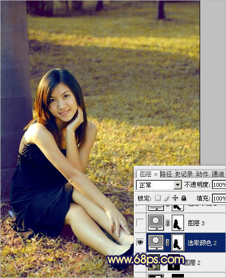 Photoshop調出草地美女圖片柔美的淡黃色 數碼教程