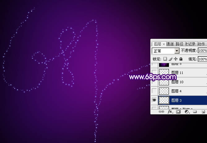 制作漂亮紫色星光文字圖片的PS教程