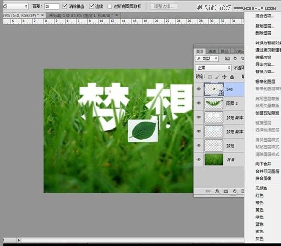 Photoshop制作春季草叢中的藝術字教程,PS教程,思緣教程網