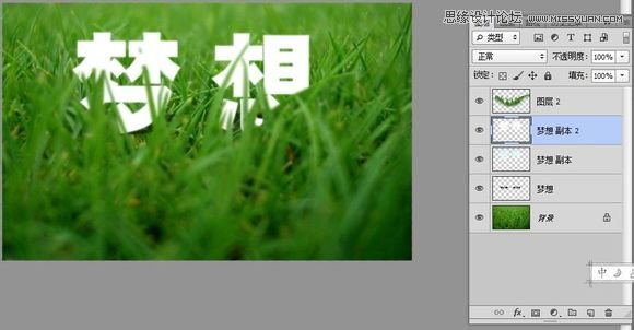 Photoshop制作春季草叢中的藝術字教程,PS教程,思緣教程網