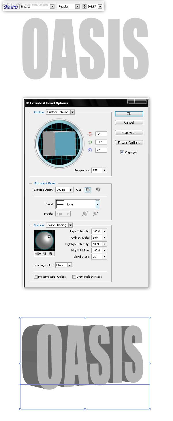 用Photoshop創建一個3D文字場景,PS教程,思緣教程網