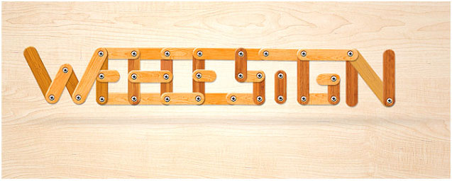 PS打造木質折疊衣架字體 三聯