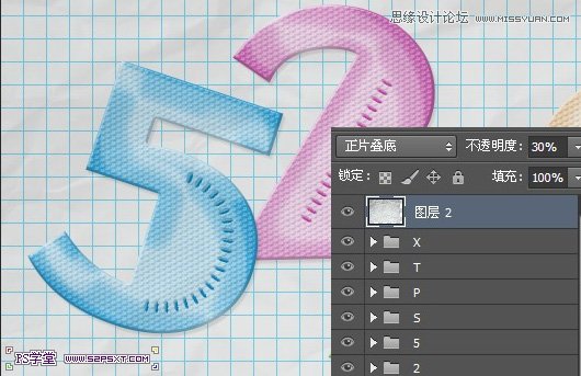 Photoshop制作彩色紋理的塑料藝術字教程,三聯