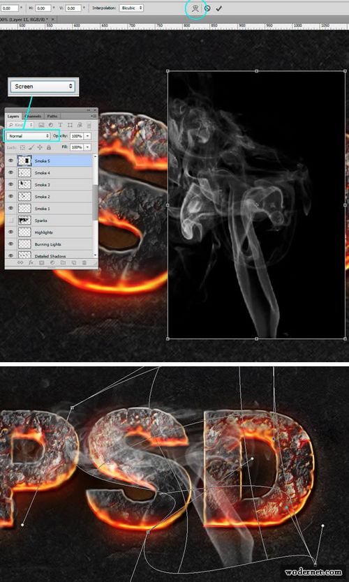 PS教程：Photoshop制作爆裂熔巖文字特效