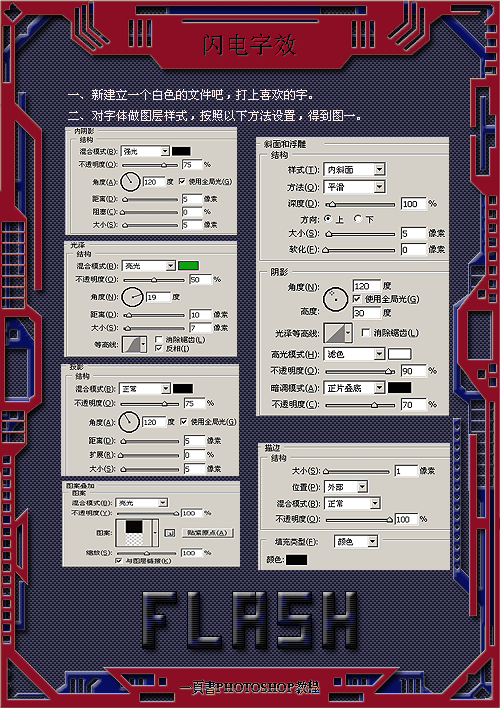 Photoshop 電流特效字 三聯