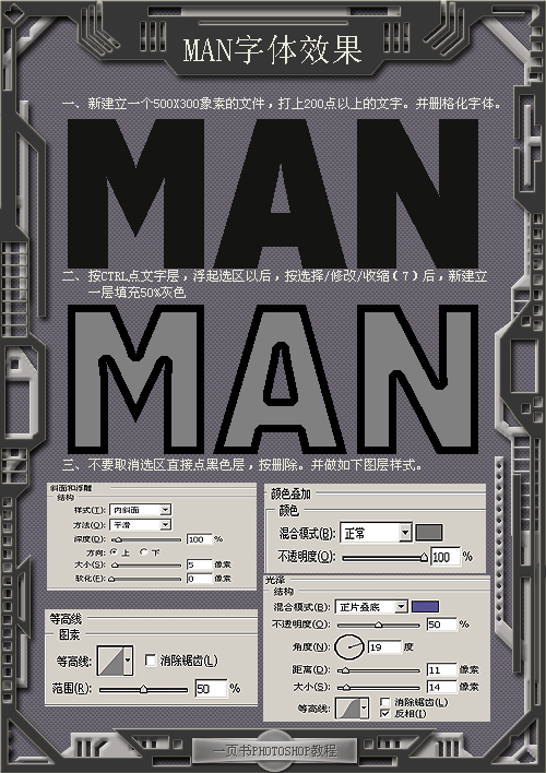 Photoshop MAN文字特效 三聯