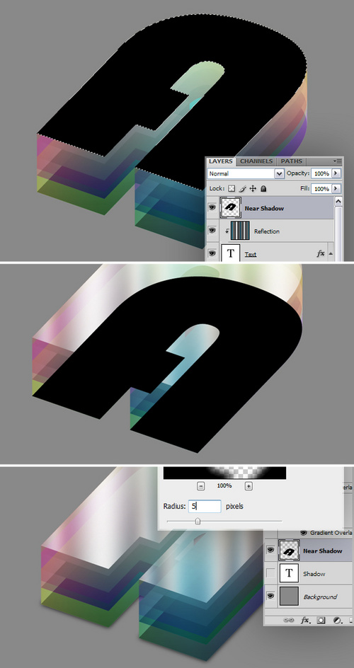 Photoshop打造七彩缤紛多層水晶字體