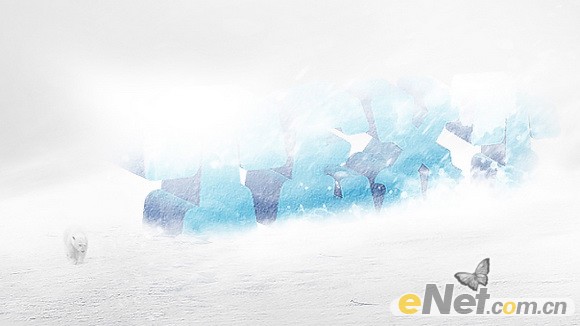 PhotoShop打造北極暴風雪中的立體文字特效教程 三聯教程