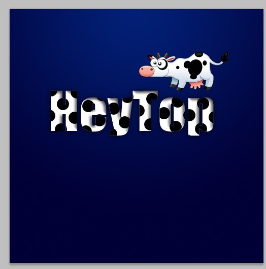 PhotoShop制作可愛的奶牛斑點文字效果 三聯教程