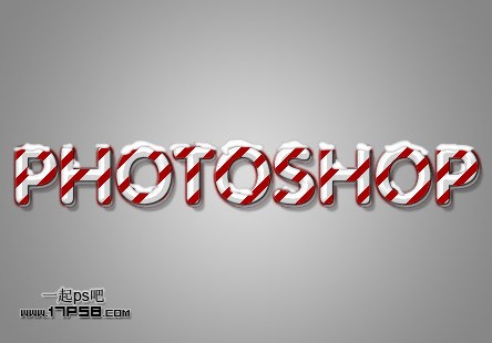 PhotoShop制作斜紋糖果文字效果 三聯