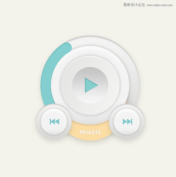 Photoshop繪制時尚質感的圓形播放器UI圖標教程