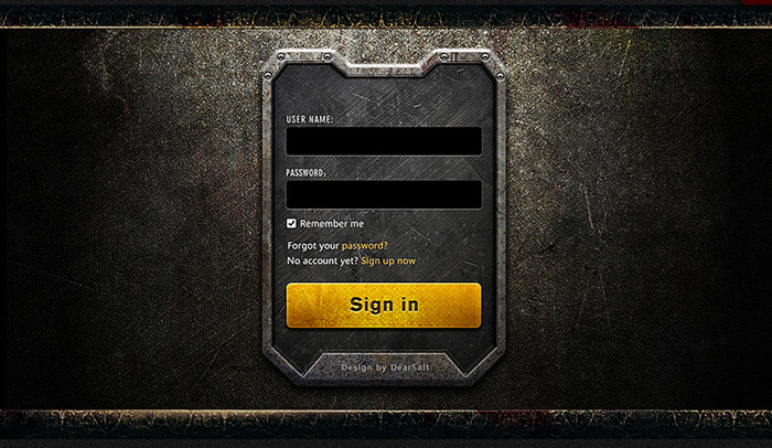 Photoshop制作超酷的古金屬風格登錄框 三聯