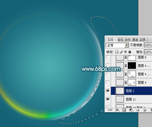 PS制作透明氣泡樣式的綠色環保圖案標志