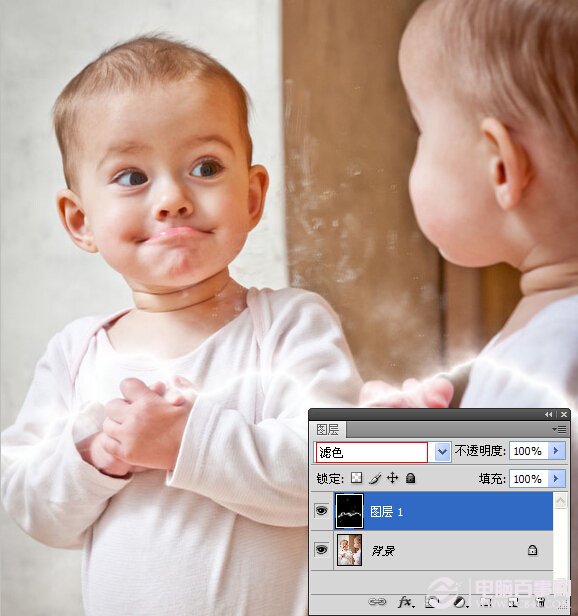 photoshop制作出寶寶放電效果 電腦百事網