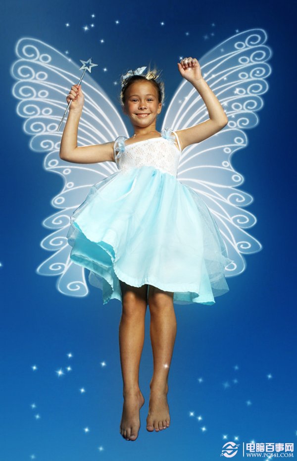 Photoshop給小女孩加上夢幻的天使翅膀 實例教程