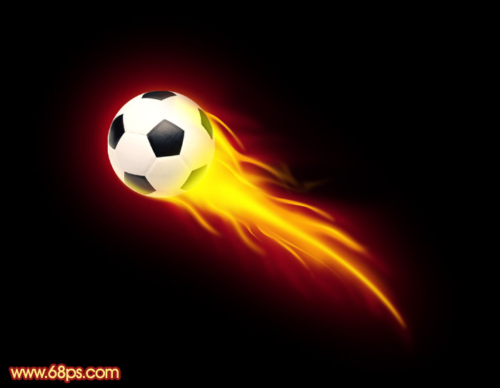 Photoshop給足球加上絢麗的動感火焰 三聯