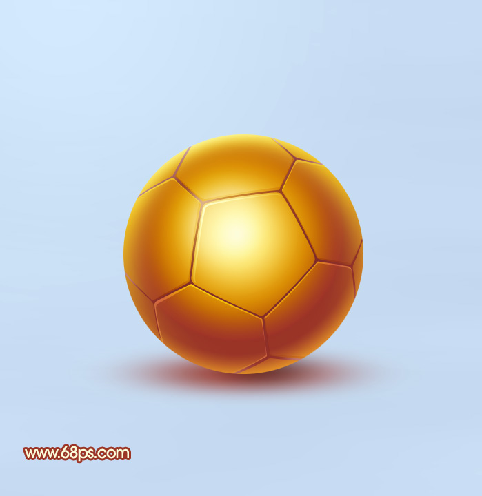 Photoshop制作一個簡單的金色足球 三聯
