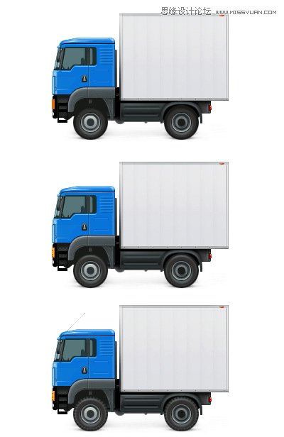 Photoshop繪制矢量風格的小貨車圖標,PS教程,素材中國 sccnn.com