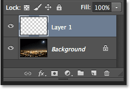 A new blank layer appears in the Layers panel. Image © 2013 Photoshop Essentials.com