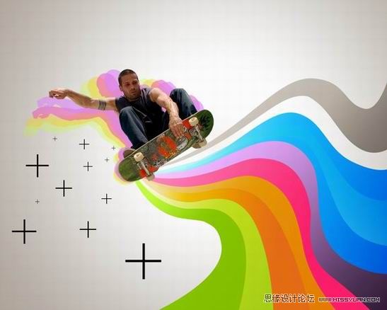 Photoshop制作歐美的滑板海報   三聯