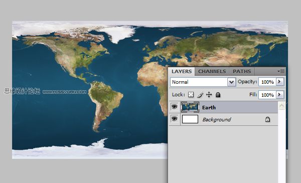 Photoshop3D圖層來制作一個真實的地球,PS教程,思緣教程網
