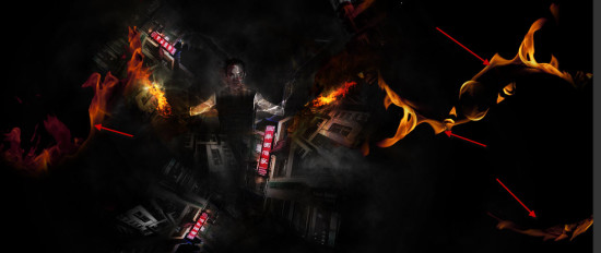 5 more fire 550x232 Create Unleash the Dark Power Surreal Scene in Photoshop