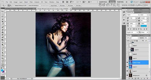 Photoshop設計絢麗光效裝飾的美女海報,PS教程,思緣教程網