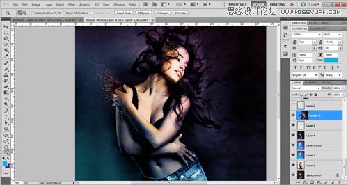 Photoshop設計絢麗光效裝飾的美女海報,PS教程,思緣教程網