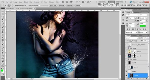 Photoshop設計絢麗光效裝飾的美女海報,PS教程,思緣教程網