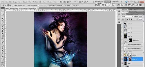 Photoshop設計絢麗光效裝飾的美女海報,PS教程,思緣教程網