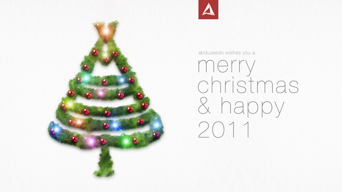 Photoshop制作掛滿彩球的聖誕樹賀卡教程   三聯