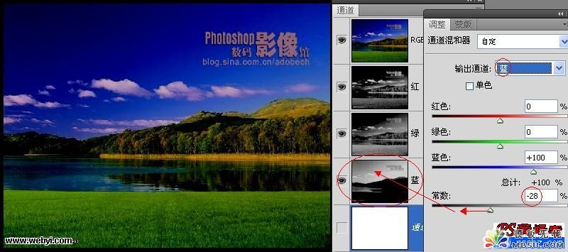 Photoshop通道混和器的應用技巧