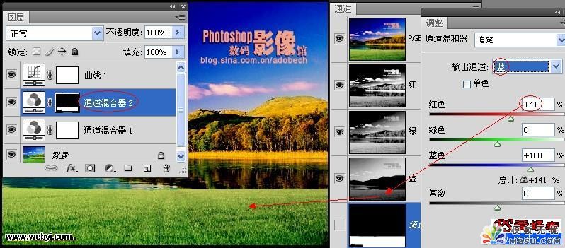 Photoshop通道混和器的應用技巧