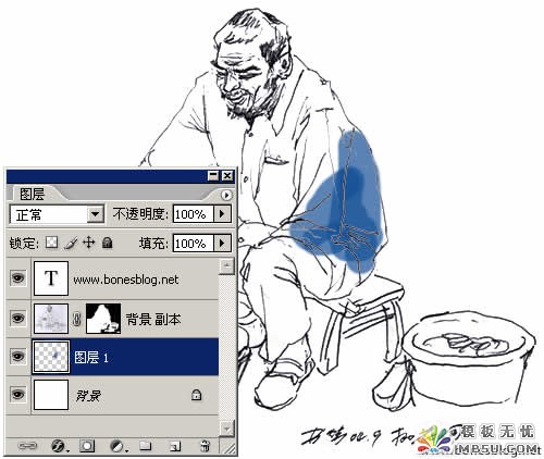 在Photoshop中如何使用掃描後的線描圖