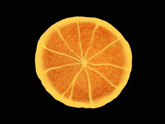 Photoshop制作三色的橙子海報