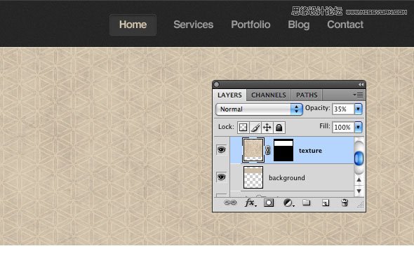 Photoshop設計黑色大氣的網頁模板,三聯