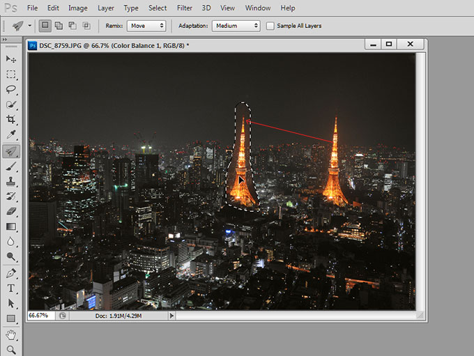 Photoshop CS6 新功能－Remix Tool乾坤大挪移 三聯教程