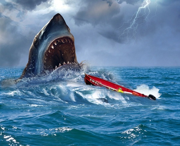 PS制作大白鲨電影海報 三聯網 圖片合成教程
