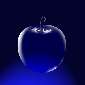 Photoshop設計出藍色精質立體水晶蘋果教程