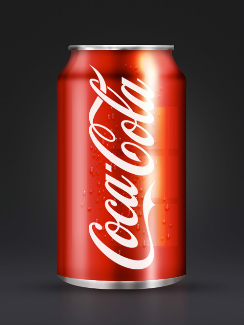 PS教你繪制一個逼真的可口可樂易拉罐 三聯