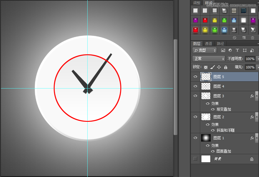 Photoshop繪制盤子形狀的鐘表效果,PS教程,思緣教程網