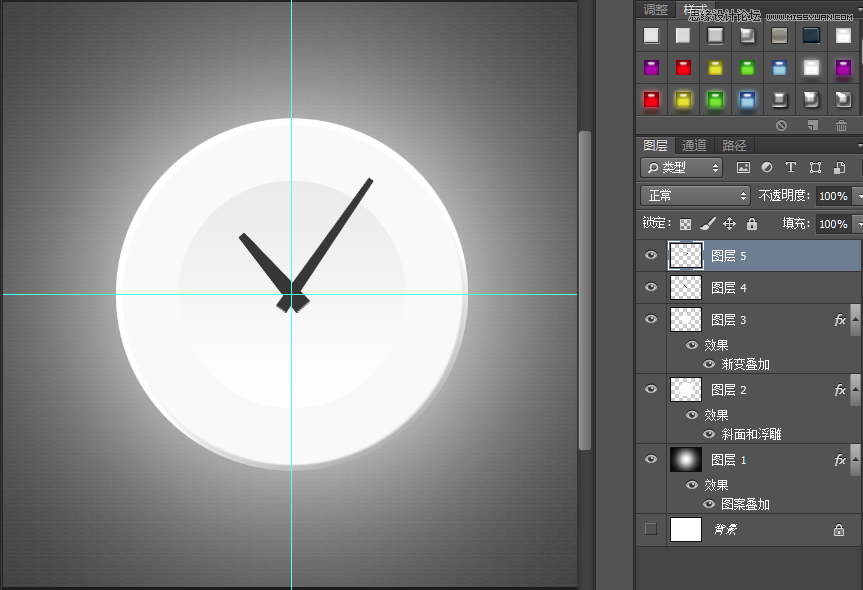 Photoshop繪制盤子形狀的鐘表效果,PS教程,思緣教程網