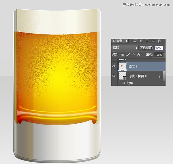 Photoshop繪制冰爽的啤酒和啤酒杯教程,PS教程,思緣教程網