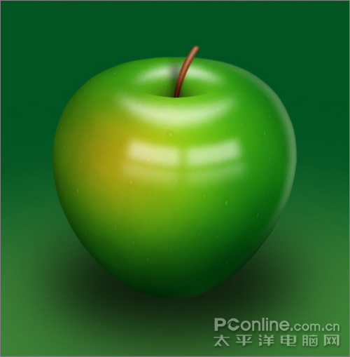 Photoshop鼠繪一只閃亮青蘋果 三聯
