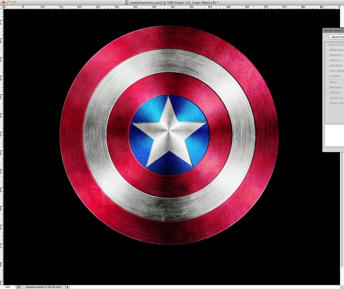 photoshop繪制逼真美國隊長的盾牌 時代設計 鼠繪教程