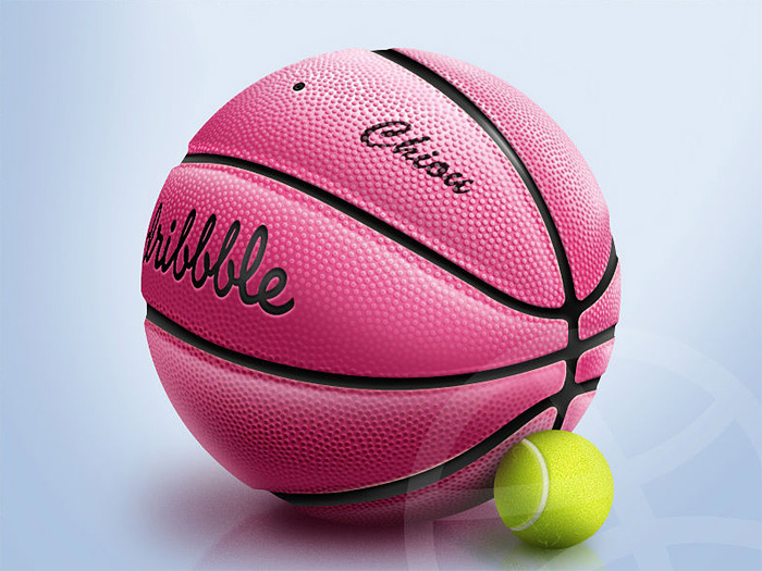 Photoshop繪制粉色籃球圖標技巧 三聯