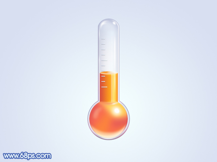 Photoshop繪制一個玻璃溫度計圖標技巧 三聯教程
