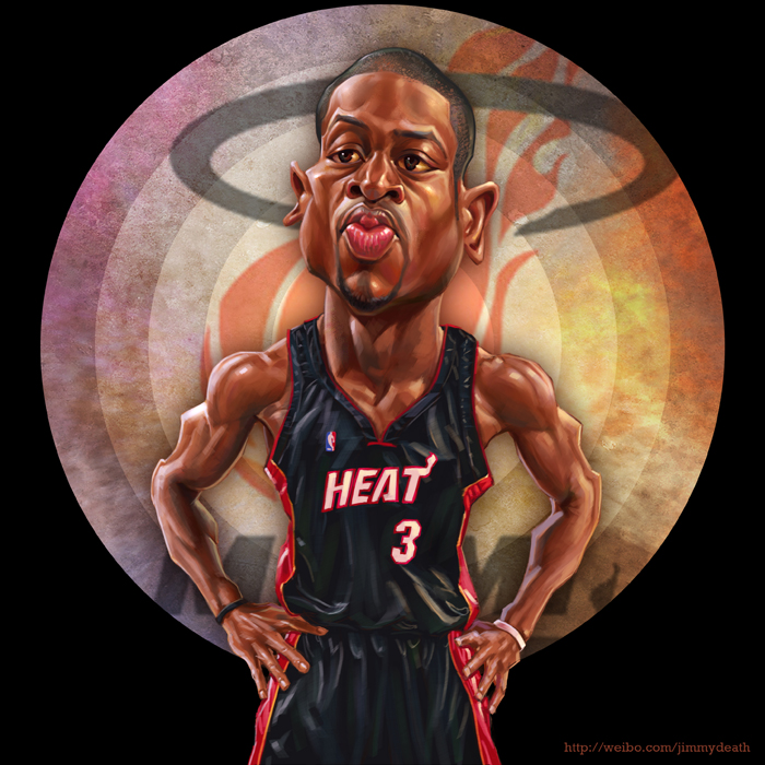 PhotoShop給NBA籃球明星韋德打造漫畫肖像繪制教程  三聯教程